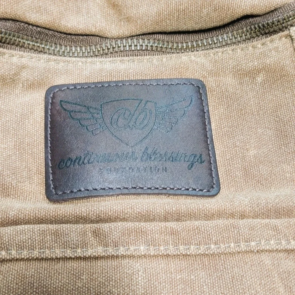 Waxed Canvas Bourbon & Wine Tote Continuous Blessings Foundation Two Bottles